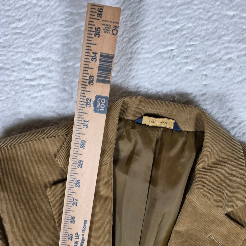 Brooks Brothers Regent Fit Mens 42R Beige Stretch Corduroy L/S Button Up Blazer